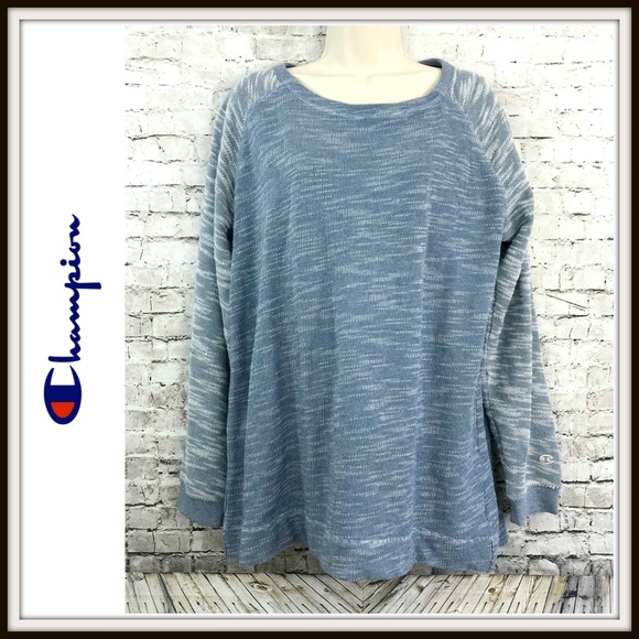 Champion Tops - Champion Blue Heathered Crewneck Sweatshirt